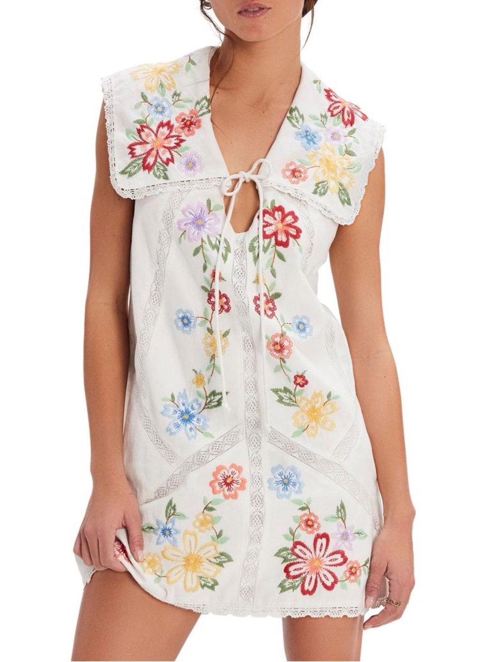 (NWT) Free People | Willow Embroidered Mini Dress
